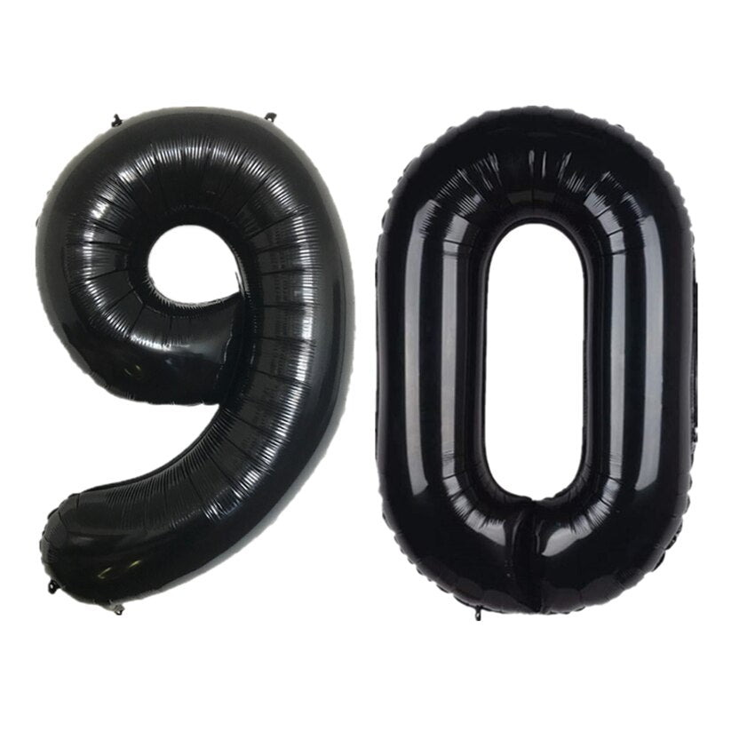 pcs inch Black Number Balloons Digit Foil Balloon Kids Adult Birthday Party Decorations Globos Anniversary Balaos 