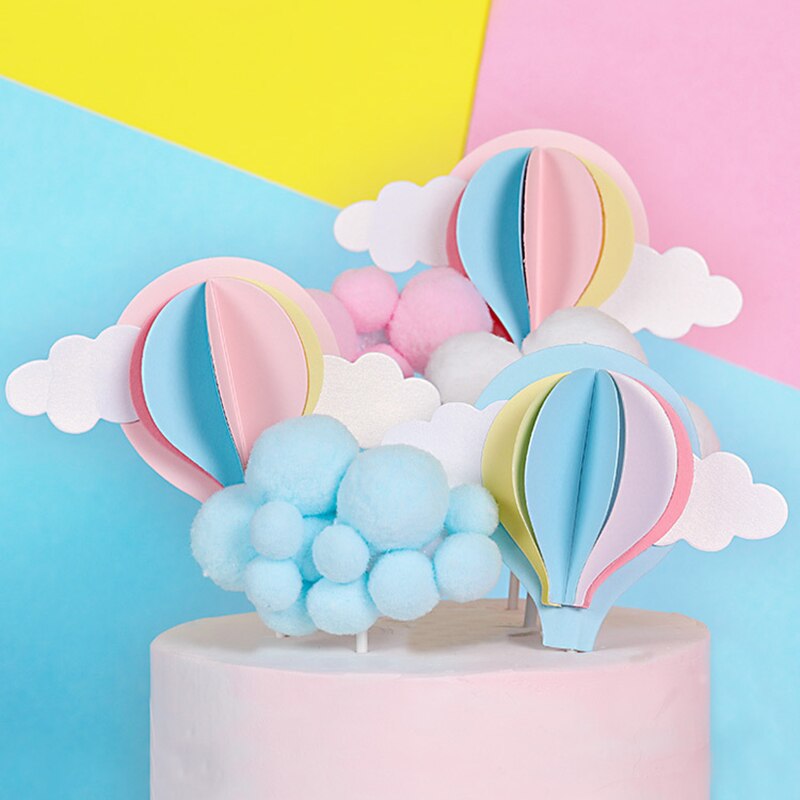 Cute Cloud Cake Topper Unicorn st Dec Arch Hot Balloons Cupcake Decor Happy Birthday Party Kid Boy Girl Baby Shower 