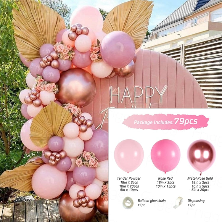 Balloon Garland Arch Kit Macaroon Latex Ballons Wedding Birthday Party Decor Kids Adult Girl Baby Shower Ballon Inflatable Decorations