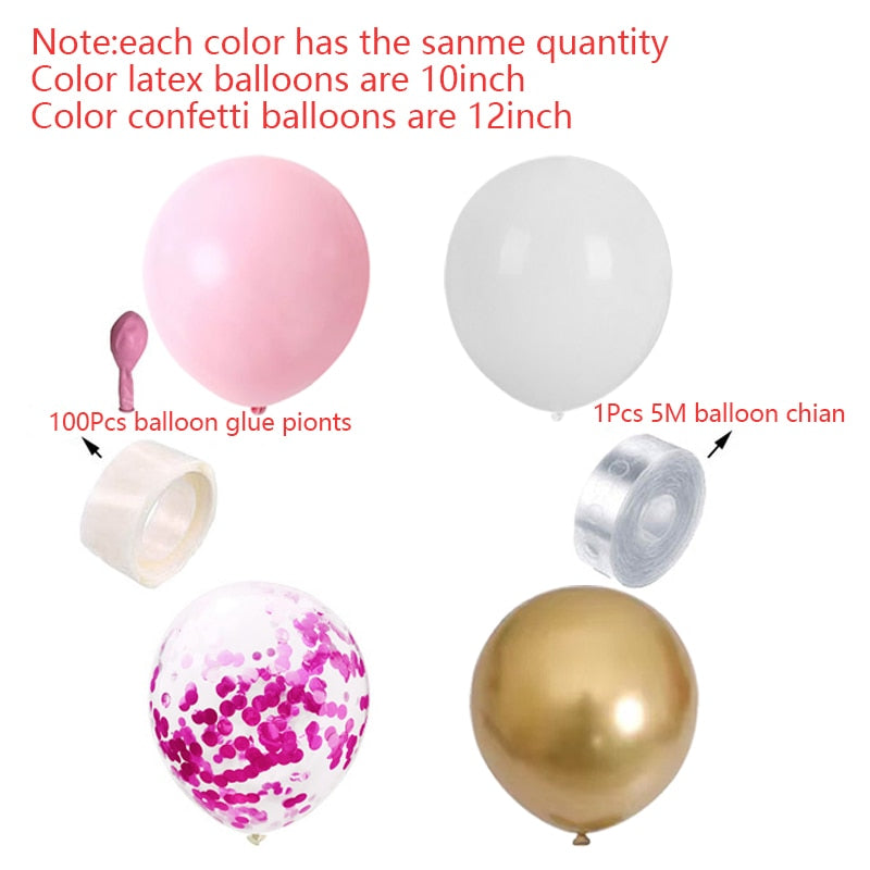 Pcs Balloons Arch Set Baby Baptism Shower Gold Confetti Ballon Garland Wedding Balloon Kit Birthday Party Decoration Inflatable Decorations