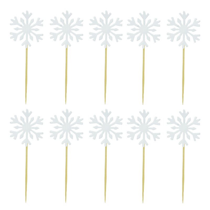 pcs Snowflake Cake Topper Gold Silver Cupcake Toppers Wedding Birthday Party Christmas Dessert Flags Decoration Baby Shower 