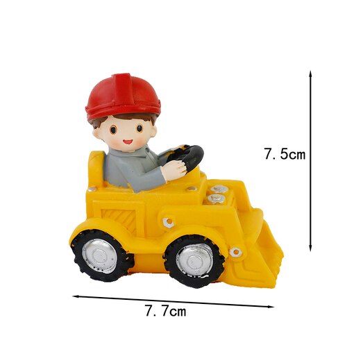 Engineering Vehicle Cake Decor Digging Machine Toppers Crane Decors Happy Birthday Party Kids Boys Toys 