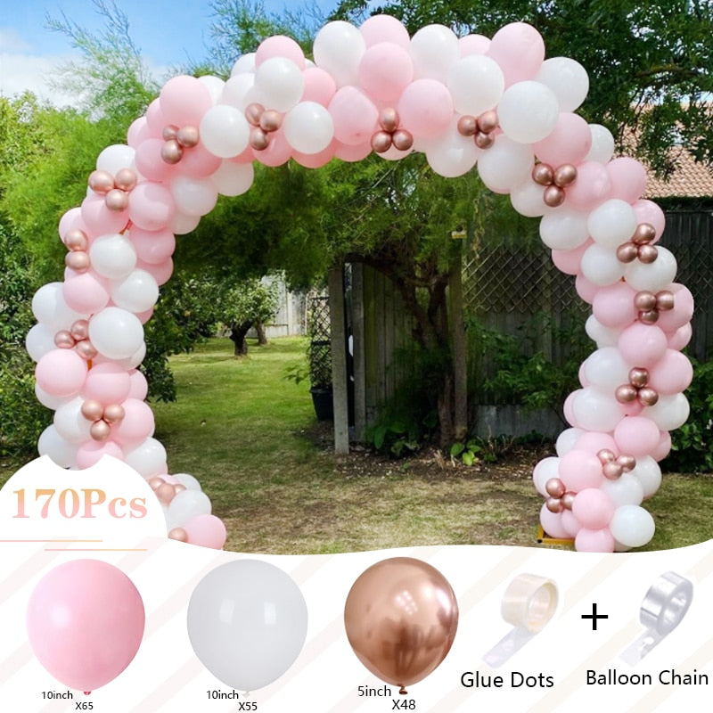 Balloons Arch Set White Pink Gold Balloon Garland Wedding Baby Baptism Shower Birthday Party Decoration Wholesale Inflatable Decorations