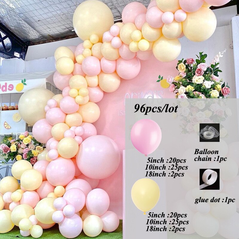 Rose Gold Confetti Chorme Metallic Balloon Arch Garland Pink Red Latex Globos Wedding Birthday Party Decorations toy Inflatable