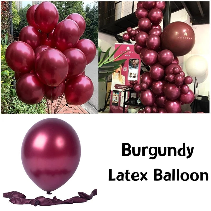 pcs inch Burgundy Latex Balloons Wedding Birthday Party Decorations Wine Red Globos Baby Shower Decor 