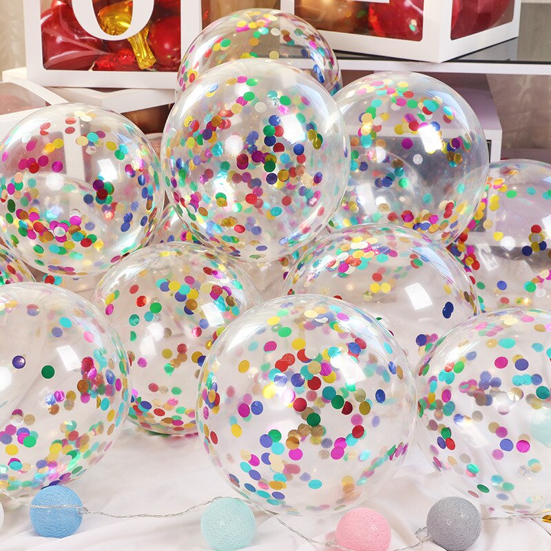 pcs Transparent Gold Star Round Confetti Latex Balloons Baby Shower Birthday Party Valentine's Day Wedding Decoration Globos 