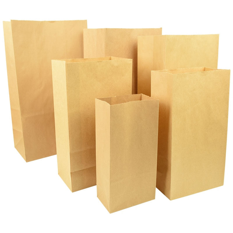 pcs Fine Kraft Paper Bag Gift Biscuit Candy Food Cookie Bread Seen Snack Baking Environmentally Dry Packaging Bags 