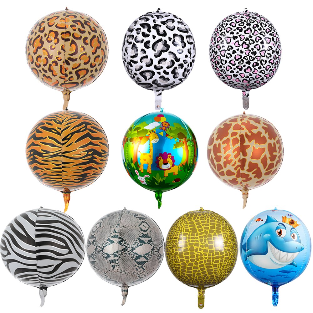 Pcs Jungle Animal Foil Balloons Kids Safari Party Decorations Tiger Zebra Leopard Helium Globos Boys Birthday Decors 