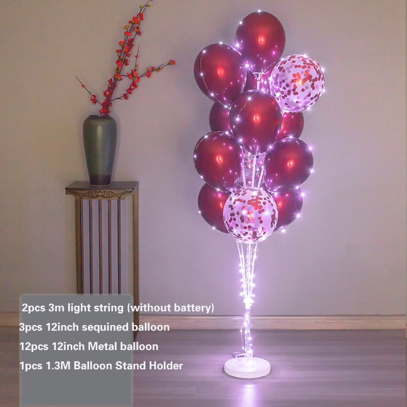 Table Balloons Stand Kit String Light Centerpiece Balloon Birthday Baby Shower Christmas Party Decorations 