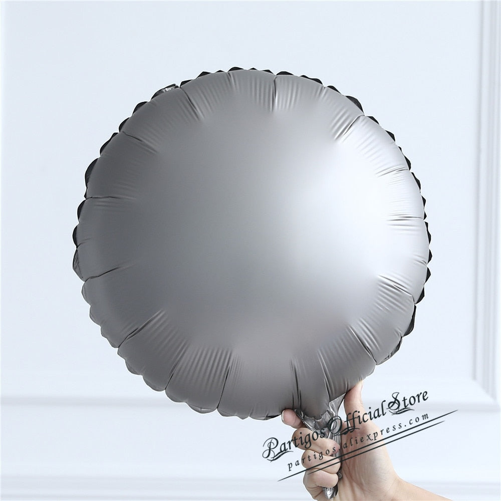 10pcs 18inch Metallic Pure Round  Foil Balloon Wedding Decoration Birthday Party Helium Macaron balloon All Round Palloon Album PartyDecorHQ