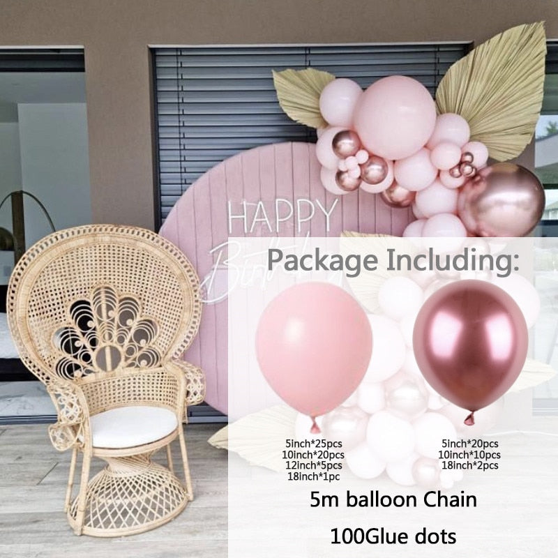 set White Gold Balloons Garland Arch Kit Dot Chrome Metallic Latex Ballon Wedding Birthday Party Decor Baby Shower Globos Inflatable Decorations