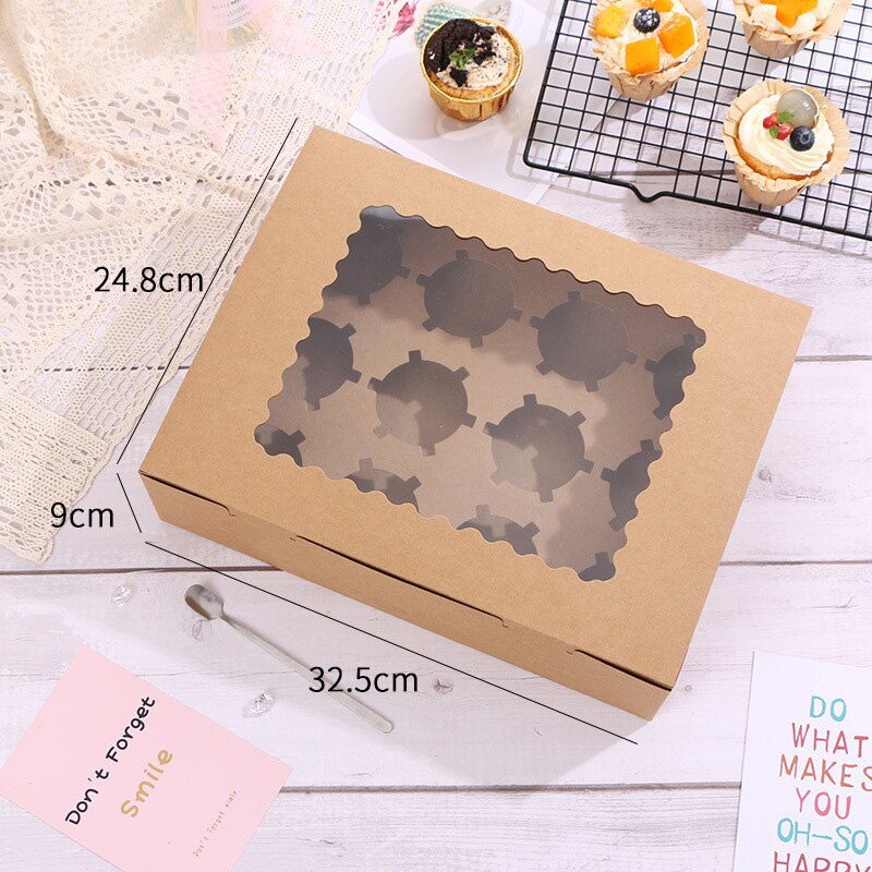 Pcs Cupcake Packing Box Transparent Window Muffin Cup Cakes Package Boxes Wedding Birthday Baby Shower Party Supplies 