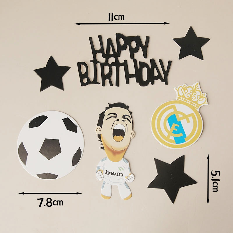 World Cup Football Basketball Cake Topper Happy Birthday Theme Style Kid Boy Party Soccer Decoration Supplies Flags 