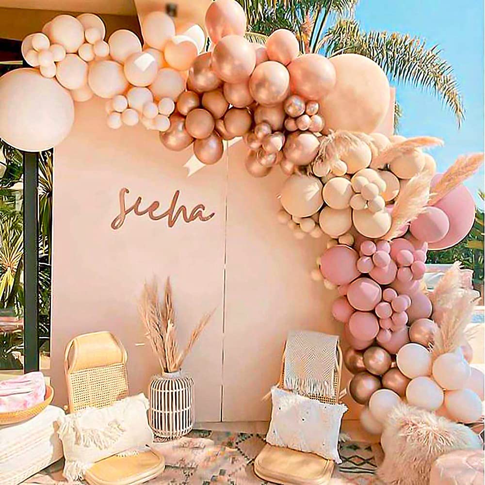 PCS Balloon Garland Kit Gold Dusty Pink White Peach Chrome Balloons Arch Birthday Wedding Party Baby Shower DIY Decor Inflatable Decorations