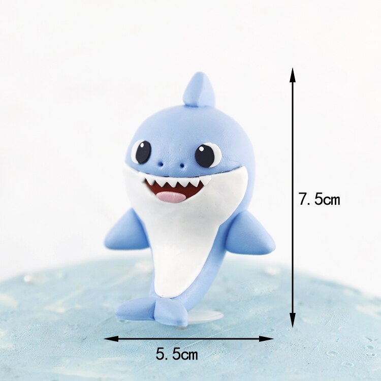 Cake Decoration Marine Animal Series Cute Shark Children's Gift Dessert Table Dress Toppers Happy Birthday 