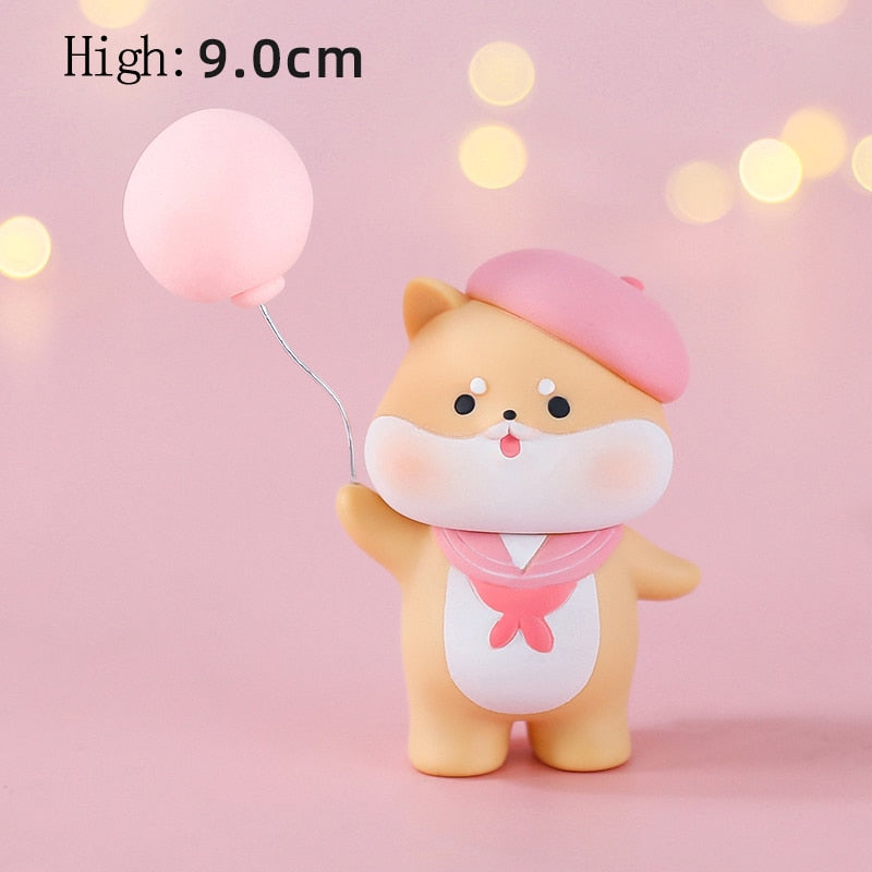 Puppy Animal Theme Birthday Party Cake Topper Baby One Year Olday Anniversary Deco Supplies Lovely Doll Vinyl Dog Decoration 