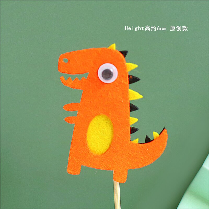 Cartoon Baby Dinosaur Cake Topper Jungle Safari Birthday Party Decor Boy Animals Jurassic World 