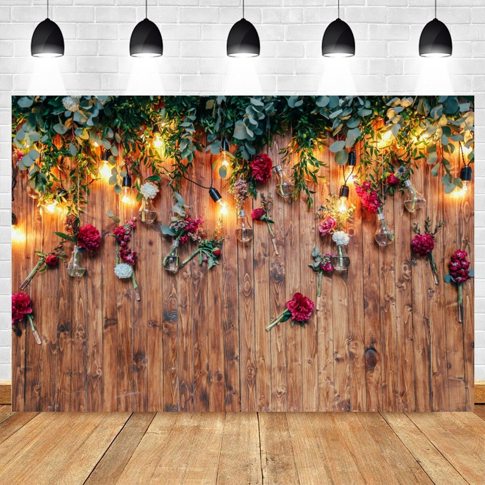 Wedding Scenes Floral Photography Backdrop Baby Birthday Bridal Shower Ceremony Decor Background Photo Shoot Banner Props 