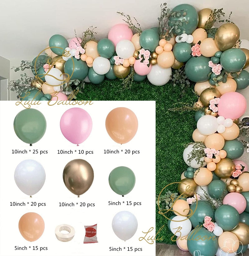 Balloon Arch Garland Kit Pastel pink green Gold Balloons Party Wedding Birthday Baby Shower Decoration Inflatable Decorations