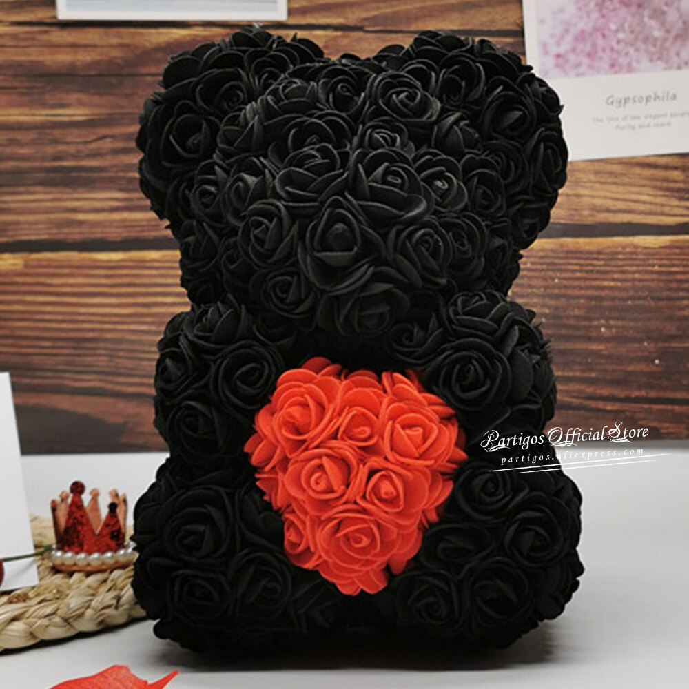 25/40Cm Rose Bear Birthday Valentine's Day Gift Decorations wedding Gifts girls Foam Eternal Flower Rose Teddy Bear Hug Heart PartyDecorHQ