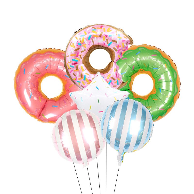 Donut Foil Balloon Set Girls Pink Green Blue Sweet Girl Theme Birthday Party Decoration Baby Shower Supplies 