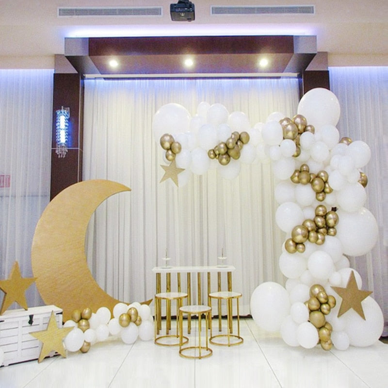 100Pcs Macaron Balloons Arch Set White And Gold Balloon Garland Baby Baptism Shower Wedding Birthday Party Balloon Decoration PartyDecorHQ