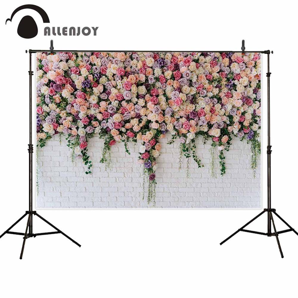 wedding photocall rose flower brick wall birthday baby party backdrop photophone photo background studio photography 