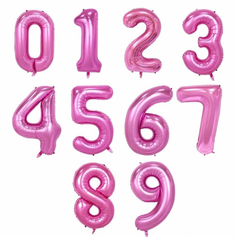 pcs/set inch Rose Gold Number Foil Balloons Digital Globos Anniversary Wedding Birthday Party Decorations 