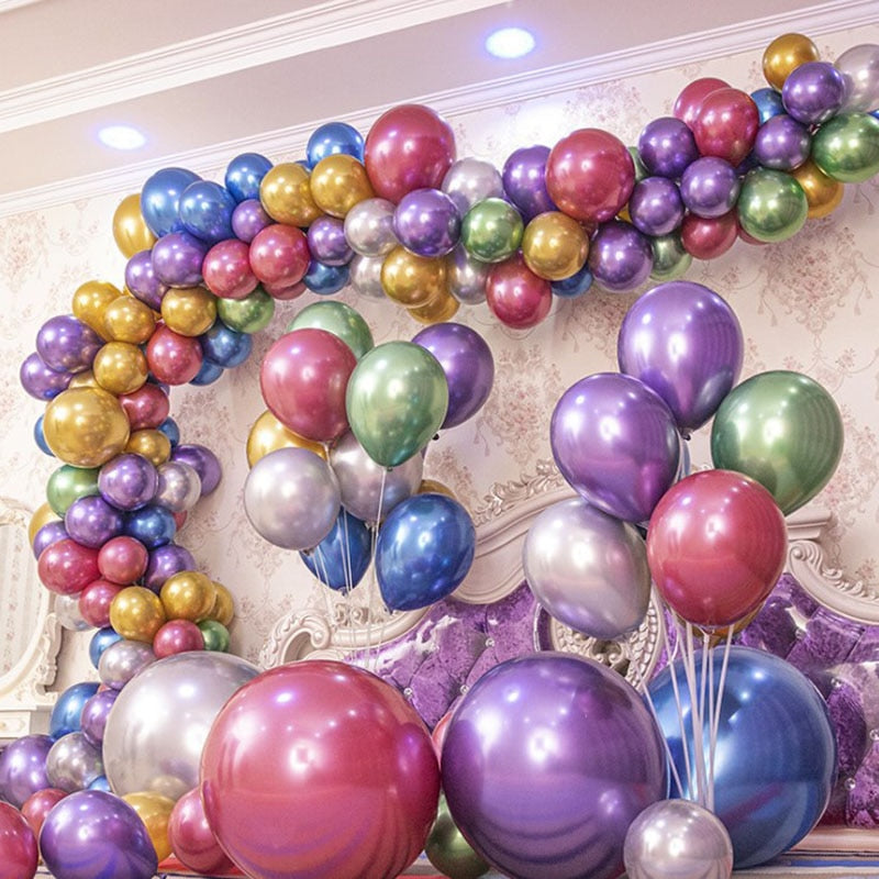 Chrome Metal Balloon inch Helium Latex Balloons Birthday Party Decoration Wedding Room Decor Baby Shower Globos Supplies 