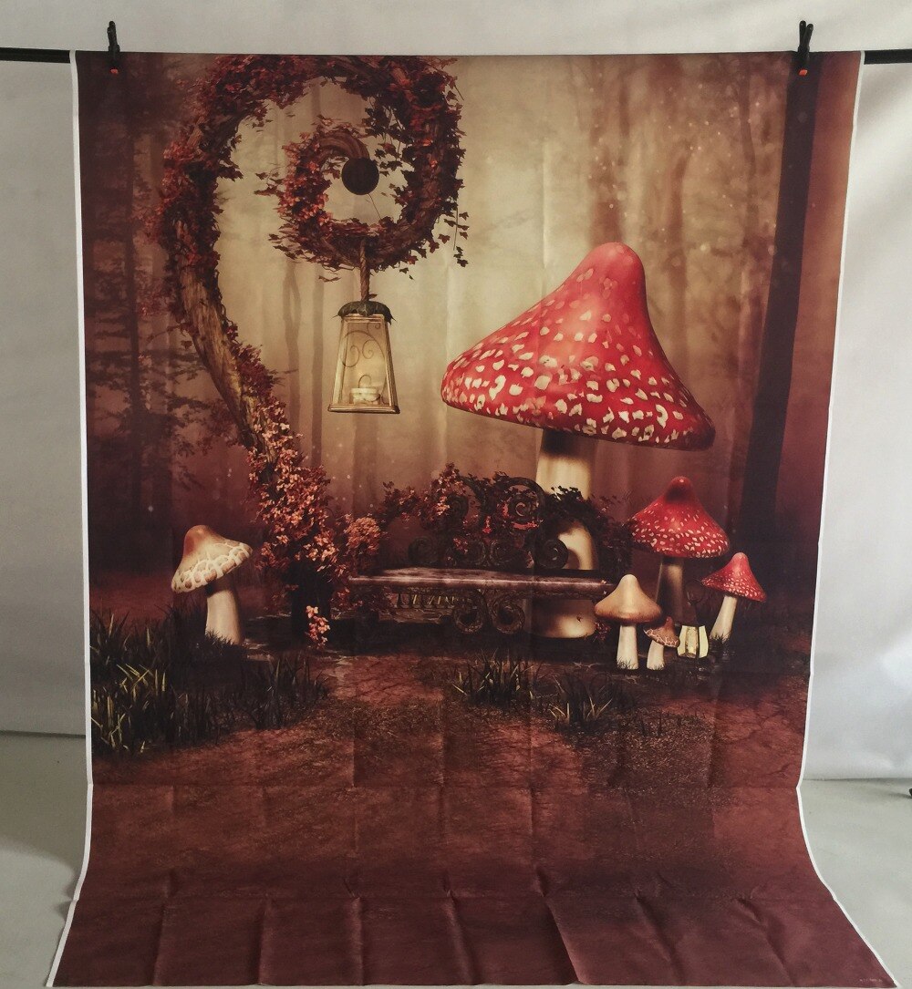 Forest Photography Backdrop Mushroom Fairy Girl Wonderland Kids Photocall Photobooth Background Photo Studio 