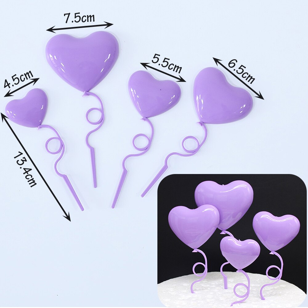 Pcs Mix Size Heart Balloons Cake Toppers Valentines Day Party Supplies Anniversary Wedding Decorations Red Ornaments 