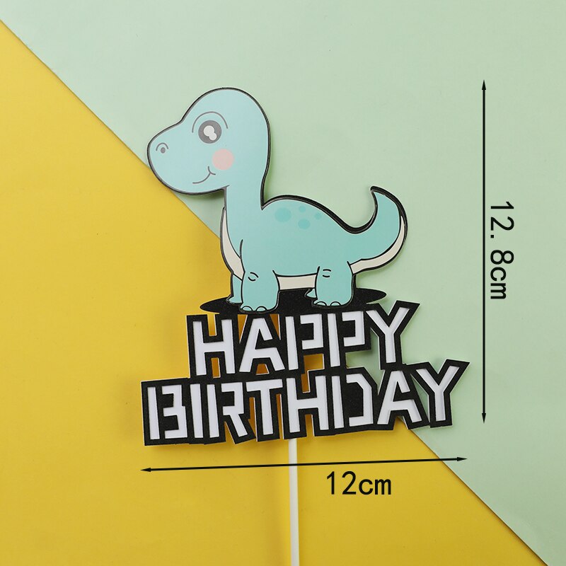 Lovely Dinosaur Birthday Eggshell Cartoon Baby Cake Topper Green leaf Arch Dino Collection Kids Boy Party Baking Gifts 