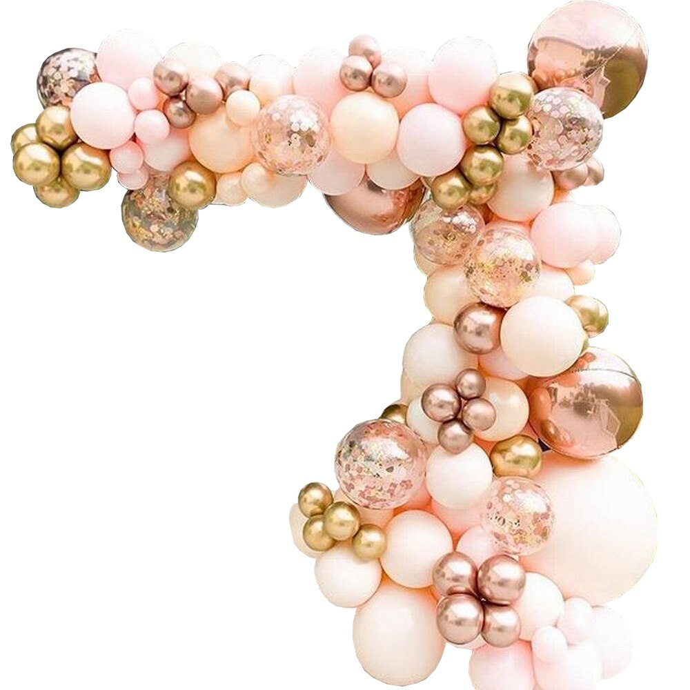 Engagement Wedding Party Decoration Pink Rose Gold Balloons Arch Set Romantic Anniversary Confetti Inflatable Decorations