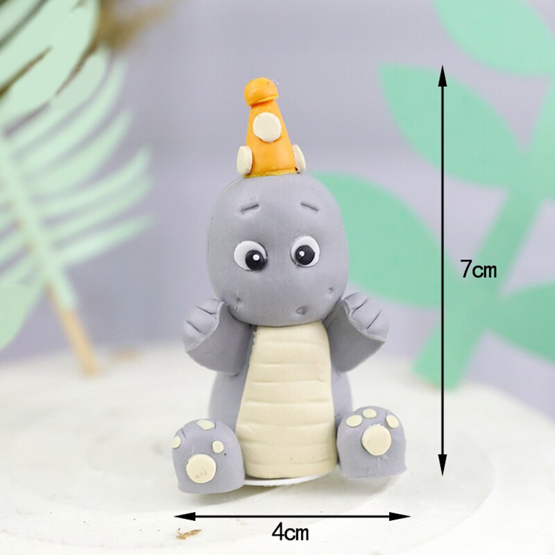 Lovely Cartoon Animal Dinosaur Cake Topper Dessert Decoration Boy Baby Like Happy Birthday Party Cupcake Supplies Flags Gift 