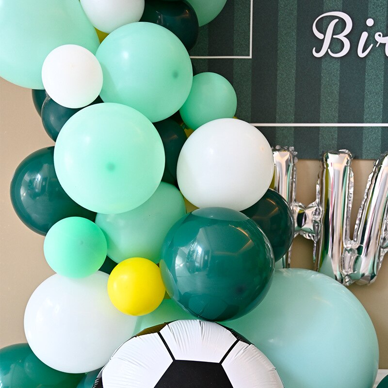 pcs Football Balloon Garland Arch Kit Dark Green Latex Balloons Soccer Theme party Globos Birthday Party Decorations Ballon Inflatable