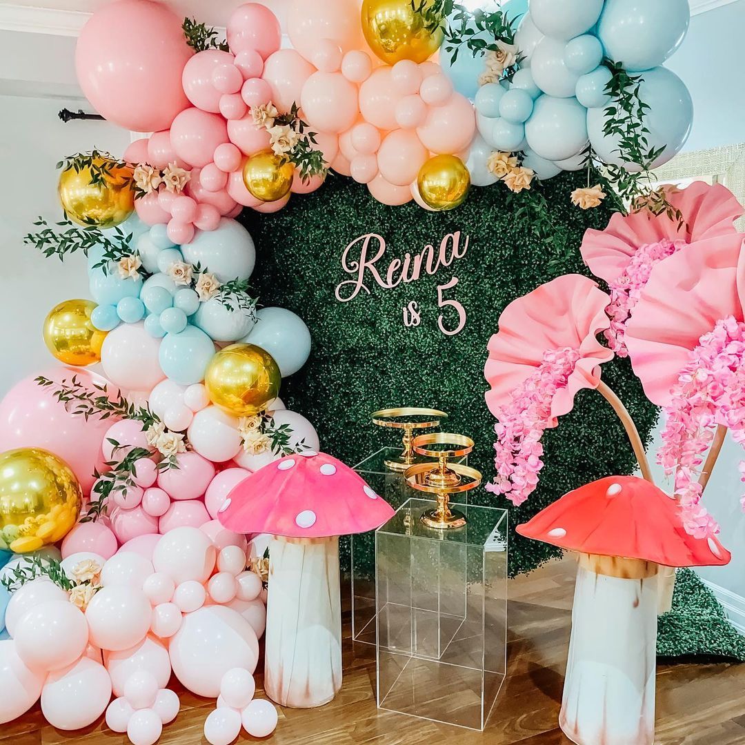 pcs/lot Pastel Blue Pink Orange Balloon Garland Arch Gold Balloons Wedding Birthday Party Decorations Kids Globos Supplies Inflatable