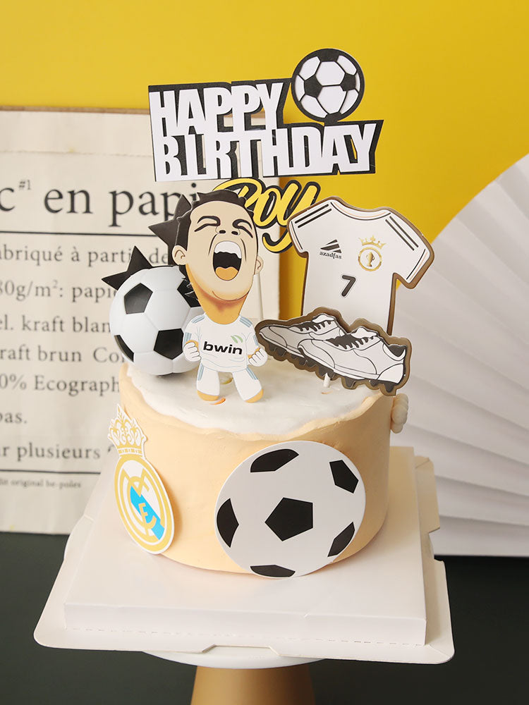 World Cup Football Basketball Cake Topper Happy Birthday Theme Style Kid Boy Party Soccer Decoration Supplies Flags 