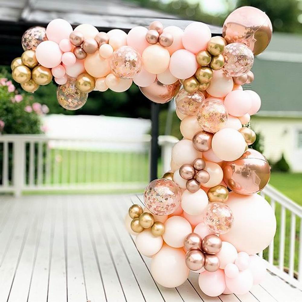 pcs Macaron Orange Balloon Garland Arch Kit Chrome Rose Gold Ballon Globos Wedding Birthday Party Decor Baby Shower Inflatable Decorations