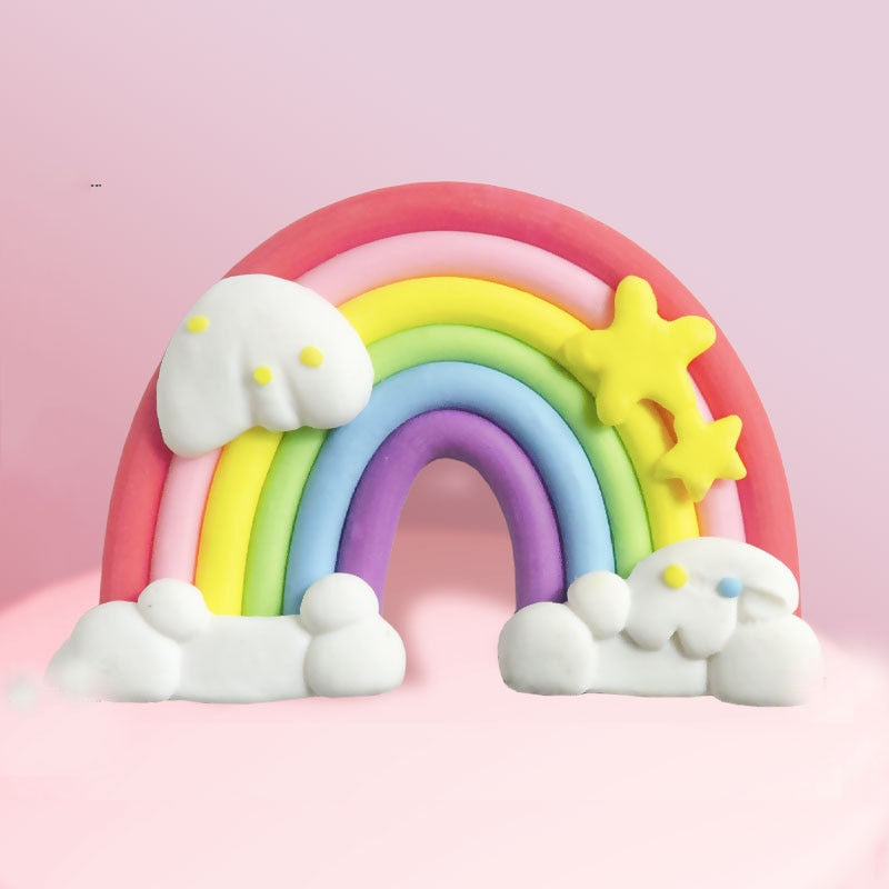 Mini Cute Rainbow Cake Topper Unicorn Brithday Party Supplies Gift Rainbow Cake Topper Decor 1st Girl Birthday Cake Decor PartyDecorHQ