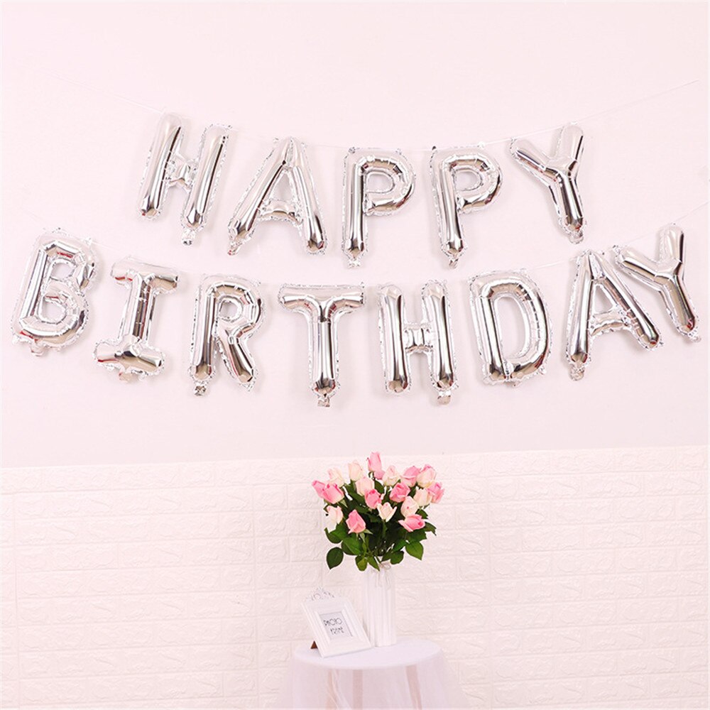 Happy Birthday Decoration Balloons Rose Gold Letter Foil Ballons love Banner Party Decor Globos Balony Anniversa 