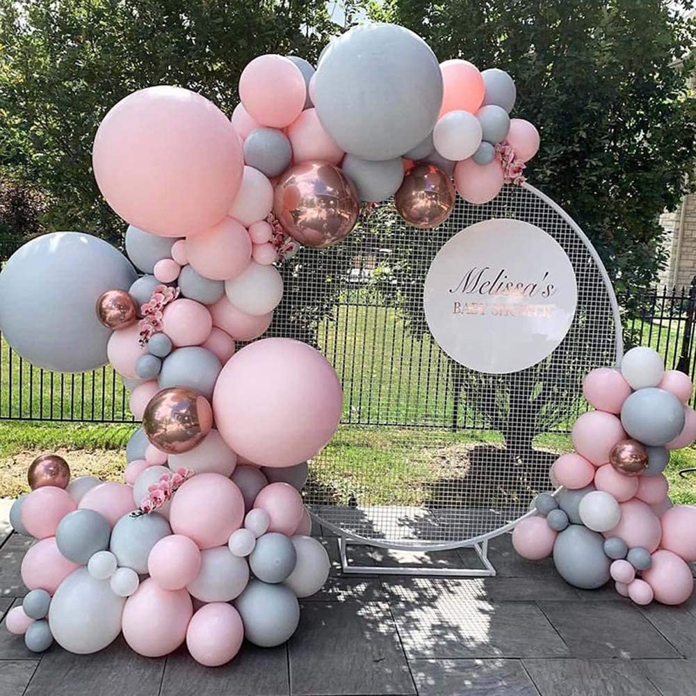 pcs Rose Gold Balloons Pink Gray Latex Balloon Garand Arch Wedding Birthday Party Decorations Baby Shower Balons 