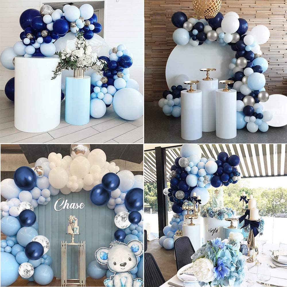 101 Pcs Wedding Decoration Blue Balloons Garland Arch Kit for Kids Baby Shower Anniversary Birthday Party Balloon Supplies PartyDecorHQ