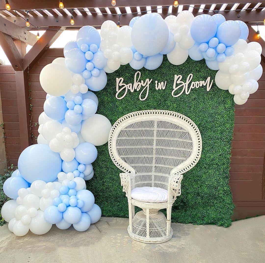 Balloons Garland Arch Kit Blue White Latex Wedding Decor Baby Shower Birthday Party Backgound Globos Supplies Inflatable Decorations