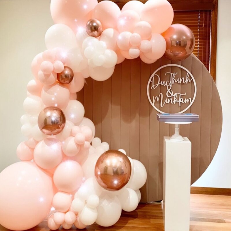 Macaron Balloons Arch Set White Orange Rose Gold Balloon Garland Wedding Baby Baptism Shower Birthday Party Decoration Inflatable Decorations