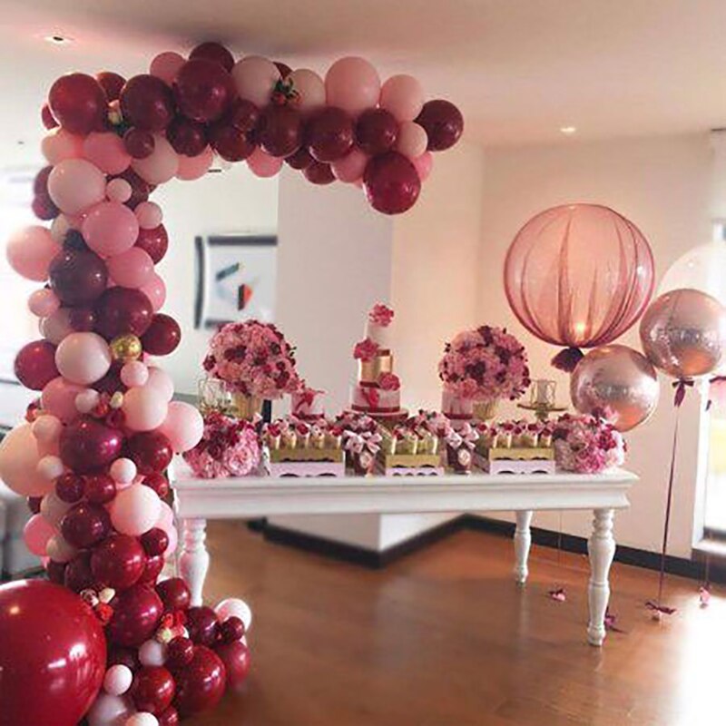 Pcs Balloon Garland Arch Kit Wedding Birthday Party Decorations Wine Red Gold Confetti Balloons Kids Girl Baby Shower 