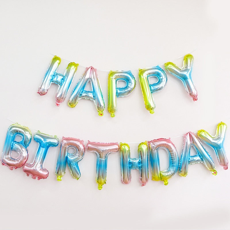 inch Letters HAPPY BIRTHDAY Foil Balloons Happy Birthday Party Decoration Kids Alphabet Air Baby Shower Supplies 