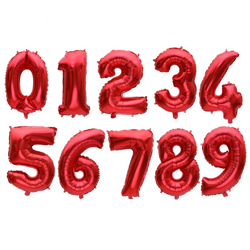 pcs Inch Number Balloon Digit Foil Balloons Wedding Birthday Party Decoration Kids Boy Baby Shower Figures Globos 