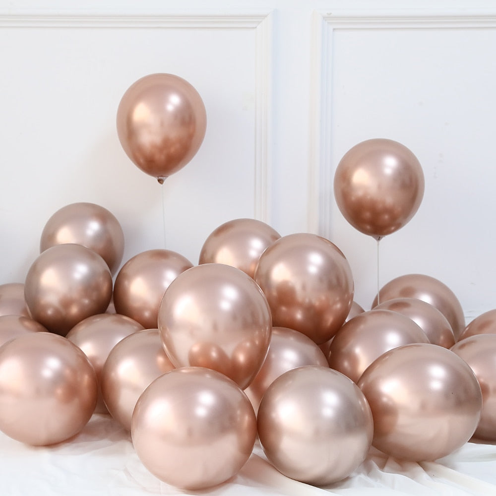 pcs inch mixed Chrome metallic shiny Latex Balloons Wedding birthday Party Decors supplies helium globos bulk sell 