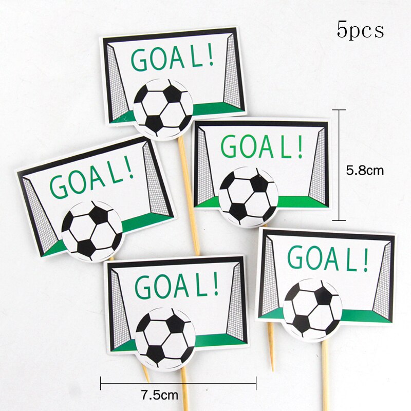 Football Basketball Theme Cake Topper Lovely Boy Soccer Ornaments Kid Birthday Happy Baking Cakes Decoration Supplies Flags 