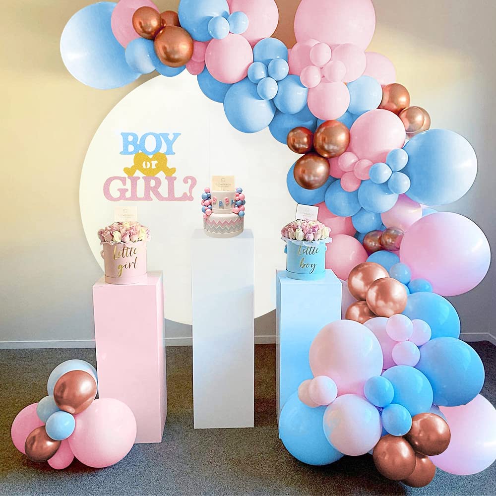 Wedding Birthday Party Decorations Balloon Garland Arch Kit Blue Pink Balloons Baby Shower Gender Reveal Supplies 